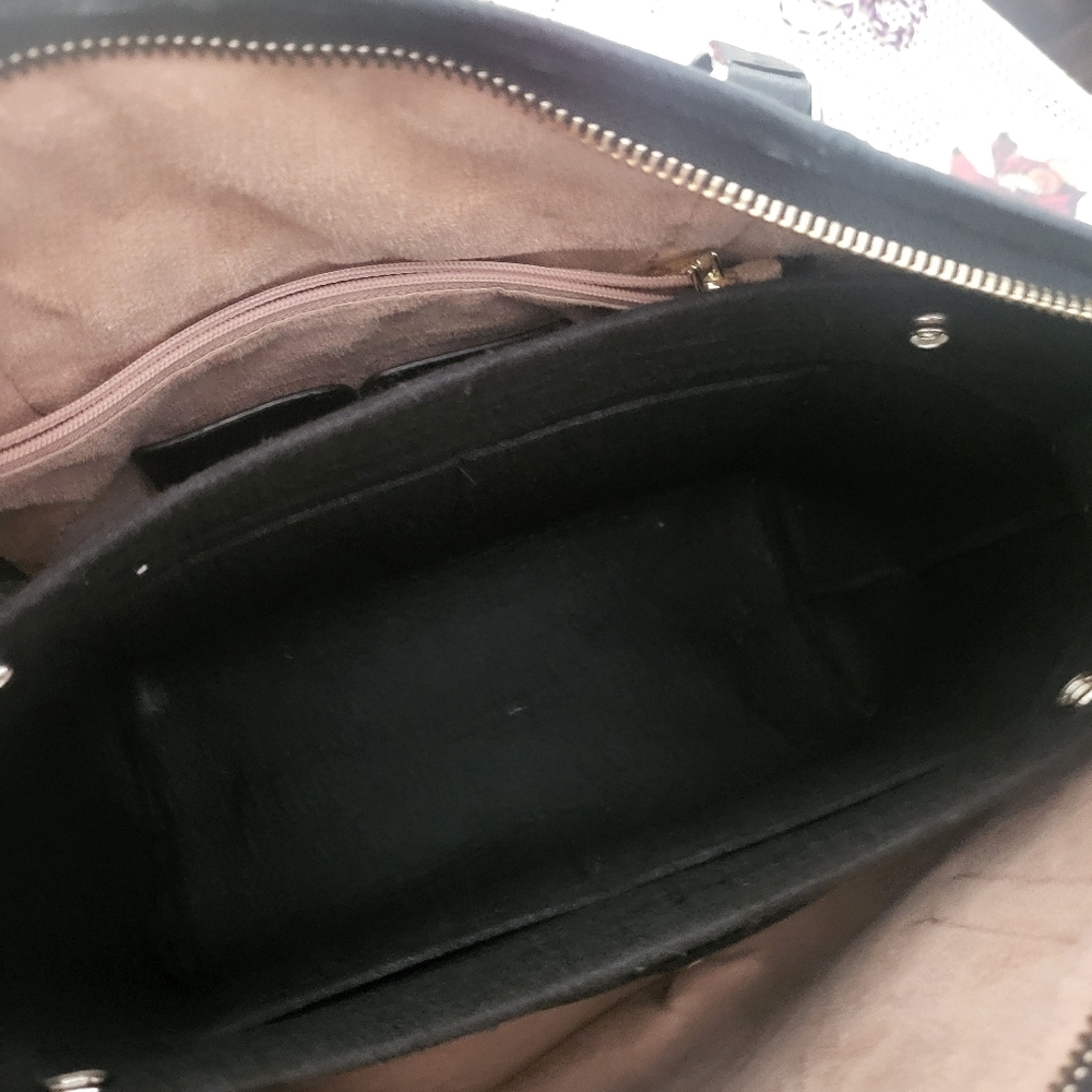 Kate Spade Black Soft Pebbled Leather Handbag Made In Spain - Picture 10 of 10
